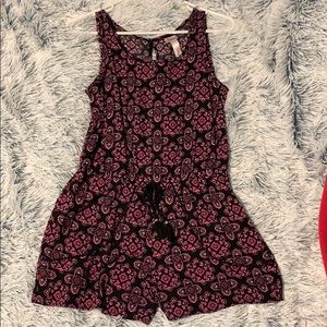 Pink and black girls romper